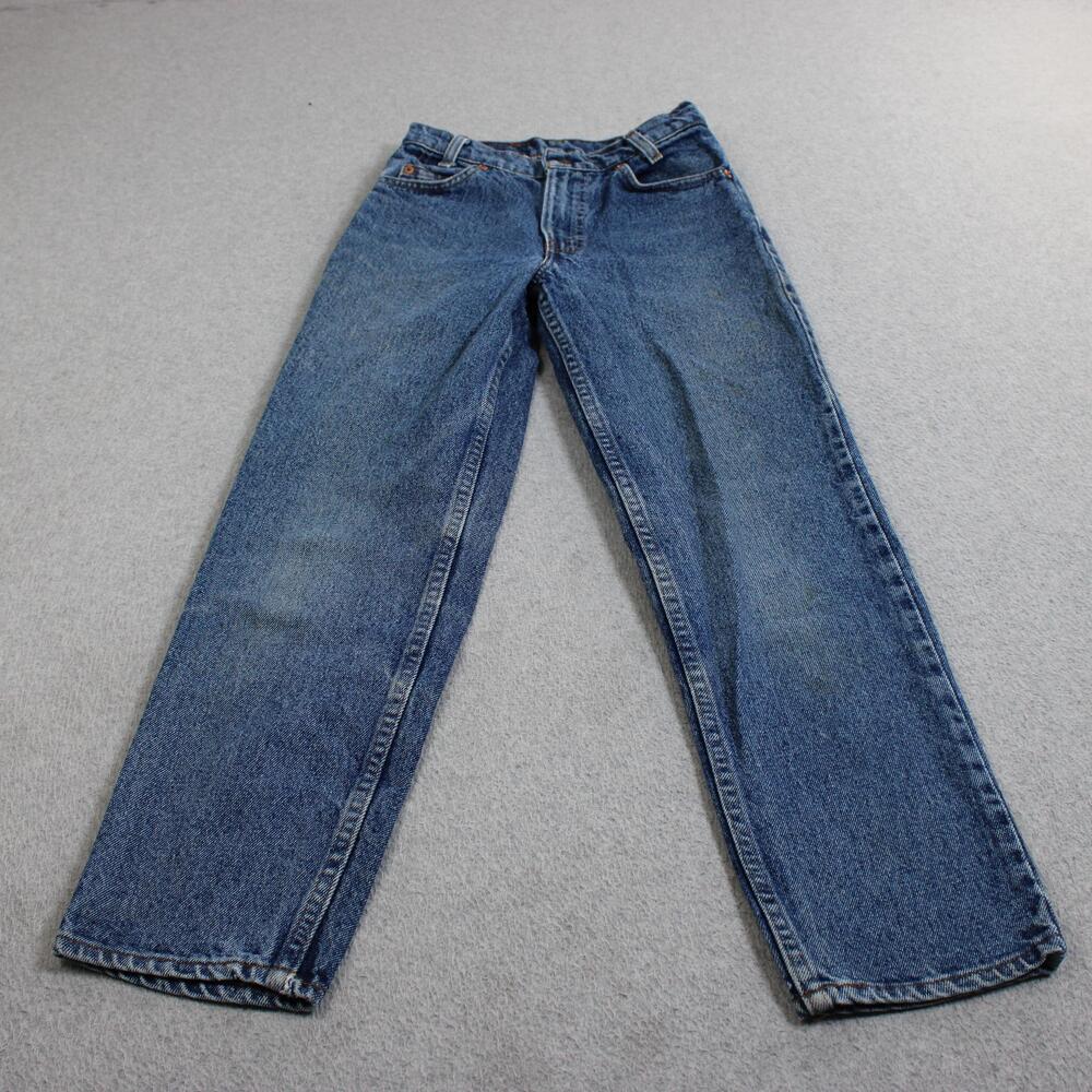 Vintage Levis Jeans Kids 14 Slim Blue Straight Denim 5 Pocket Made USA Silvertab